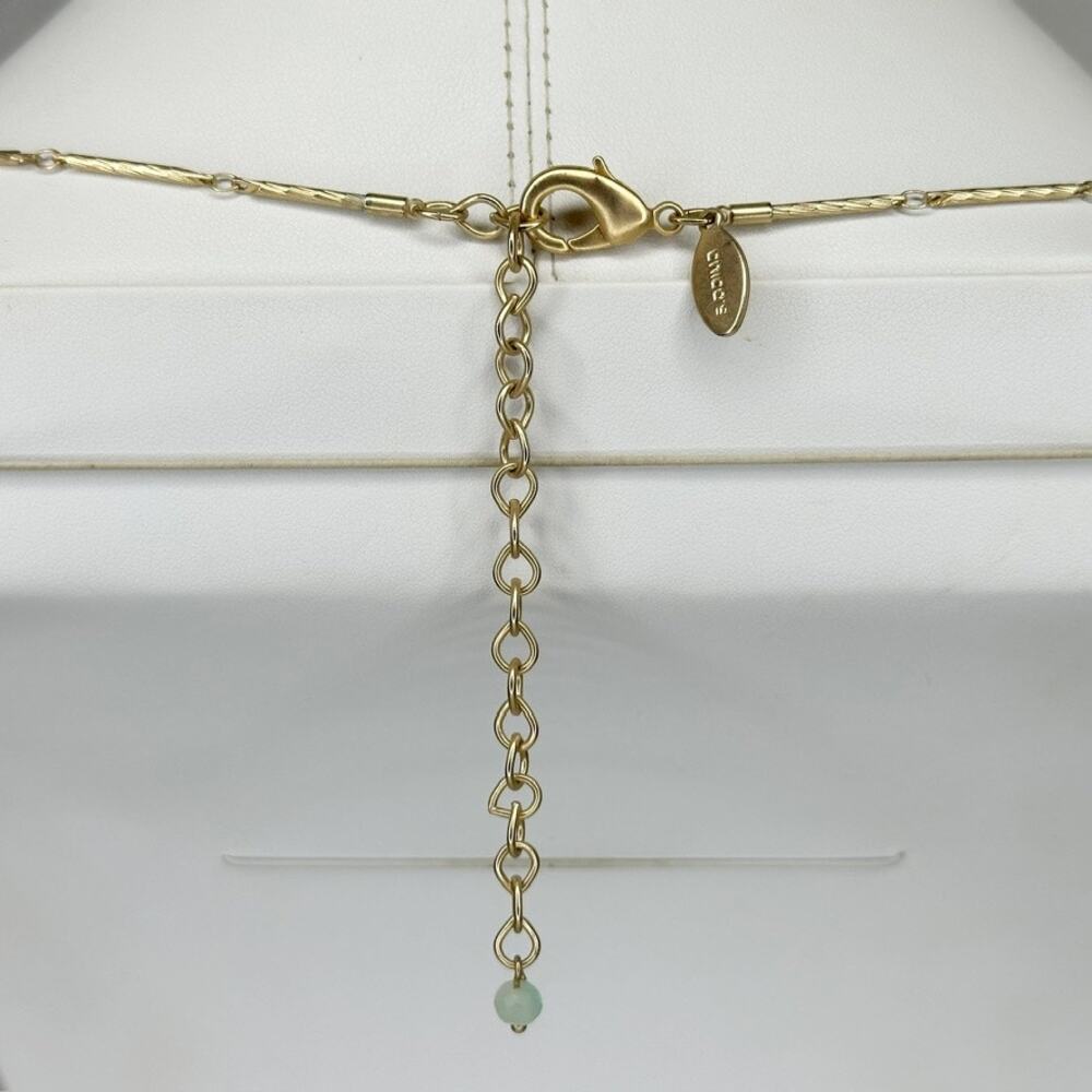 Chico's Teal Green Charm Dangle Gold Tone Necklace ✨ - Picture 11 of 11
